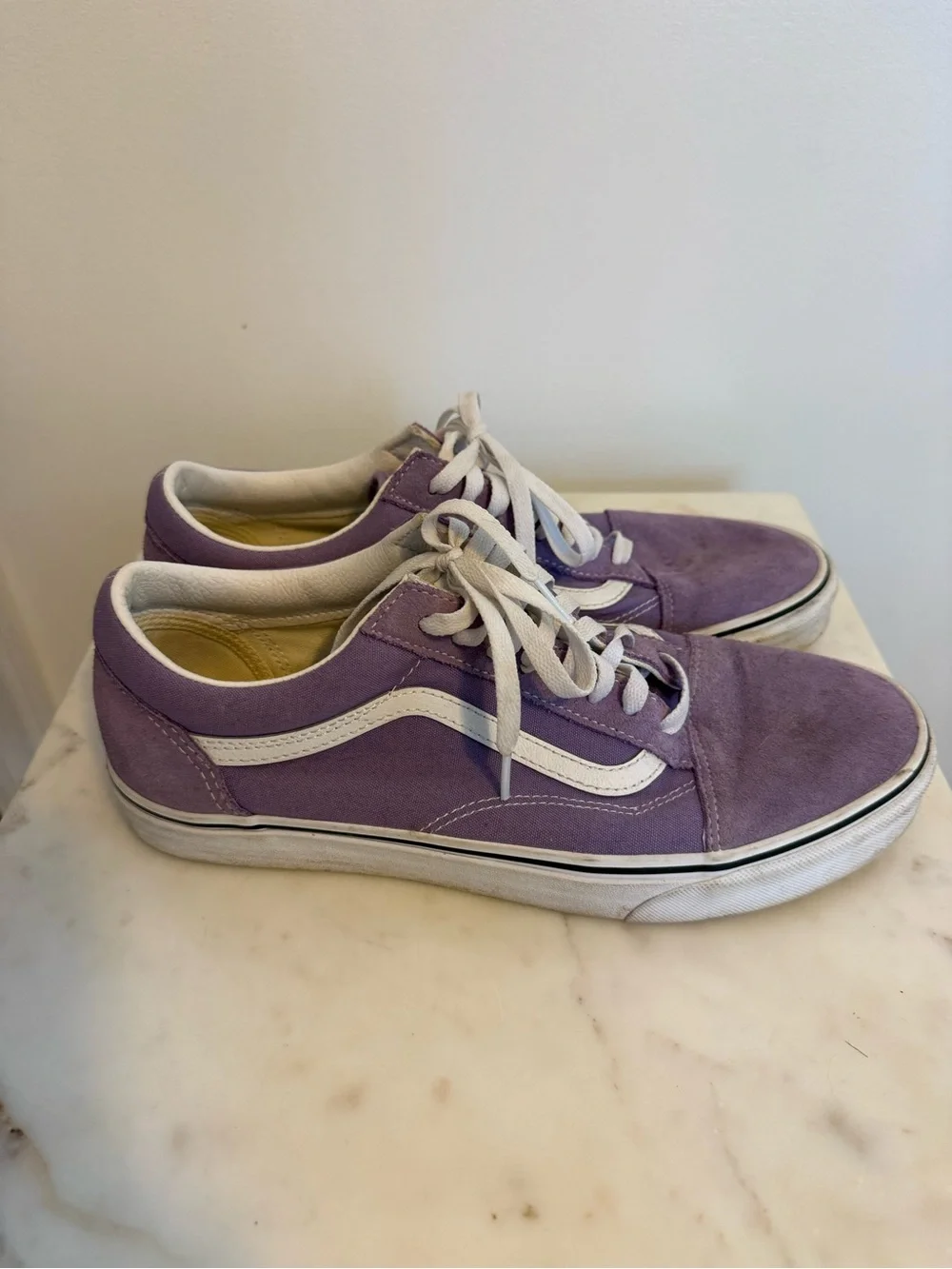 Men's Vans Purple Suede Low-Top Sneakers with White Accents